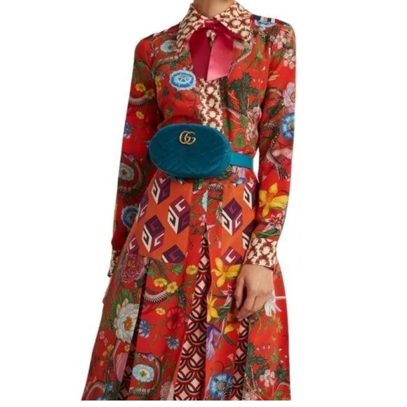Gucci Dresses & Skirts - GUCCI perfect spring ladybug multi color silk dress